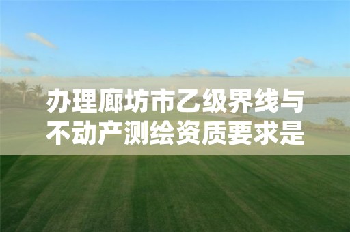 办理廊坊市乙级界线与不动产测绘资质要求是什么呢?