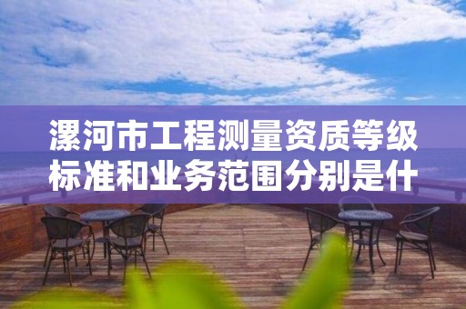 漯河市工程测量资质等级标准和业务范围分别是什么?