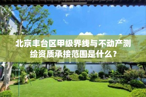 北京丰台区甲级界线与不动产测绘资质承接范围是什么?