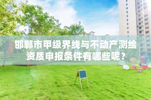 邯郸市甲级界线与不动产测绘资质申报条件有哪些呢?