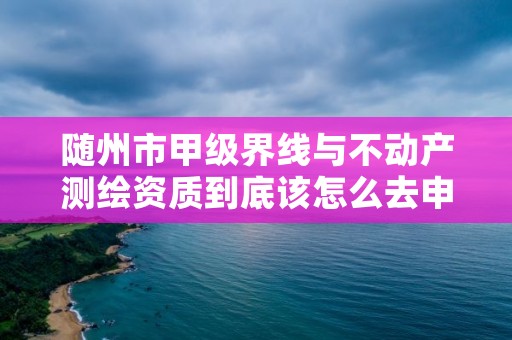 随州市甲级界线与不动产测绘资质到底该怎么去申请?