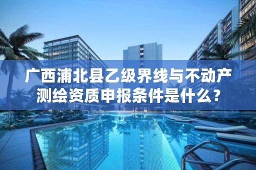 广西浦北县乙级界线与不动产测绘资质申报条件是什么?