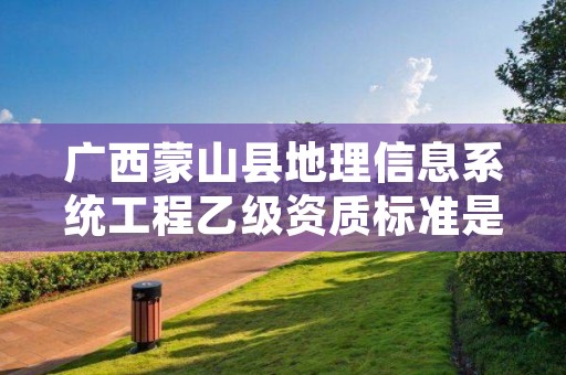 广西蒙山县地理信息系统工程乙级资质标准是什么?