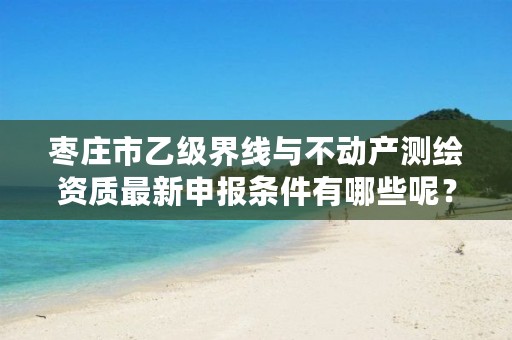 枣庄市乙级界线与不动产测绘资质最新申报条件有哪些呢?