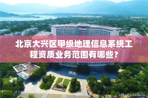 北京大兴区甲级地理信息系统工程资质业务范围有哪些？