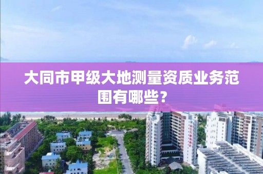 大同市甲级大地测量资质业务范围有哪些?