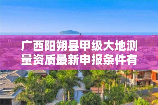广西阳朔县甲级大地测量资质最新申报条件有哪些?