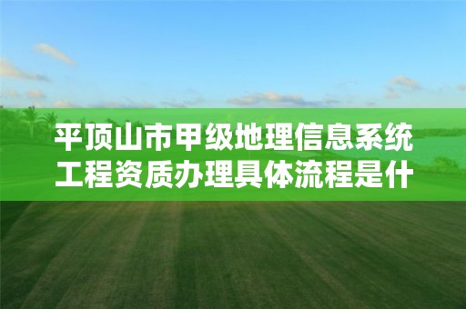 平顶山市甲级地理信息系统工程资质办理具体流程是什么?