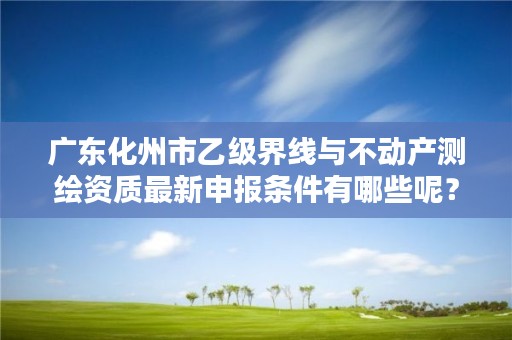 广东化州市乙级界线与不动产测绘资质最新申报条件有哪些呢?