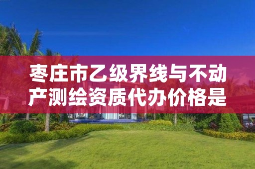枣庄市乙级界线与不动产测绘资质代办价格是多少钱呢?