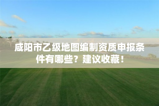 咸阳市乙级地图编制资质申报条件有哪些?建议收藏!