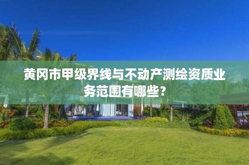 黄冈市甲级界线与不动产测绘资质业务范围有哪些?