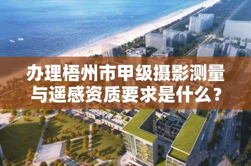 办理梧州市甲级摄影测量与遥感资质要求是什么?