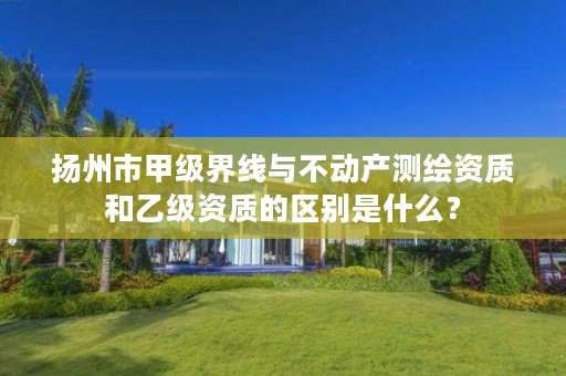 扬州市甲级界线与不动产测绘资质和乙级资质的区别是什么？