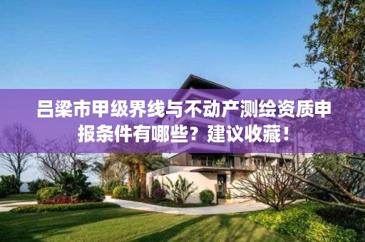 吕梁市甲级界线与不动产测绘资质申报条件有哪些?建议收藏!