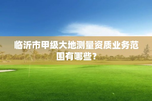 临沂市甲级大地测量资质业务范围有哪些?