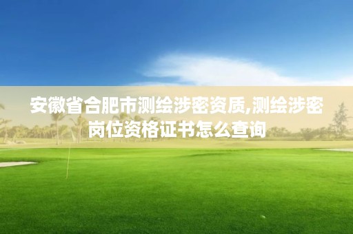 安徽省合肥市测绘涉密资质,测绘涉密岗位资格证书怎么查询