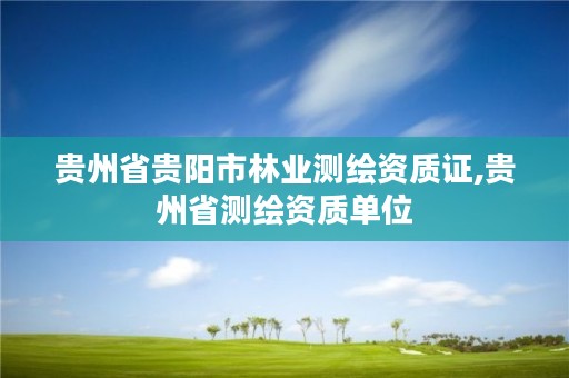 贵州省贵阳市林业测绘资质证,贵州省测绘资质单位