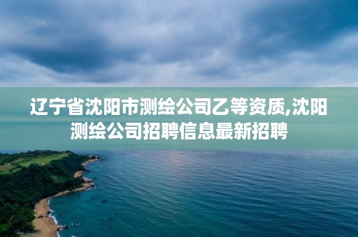 辽宁省沈阳市测绘公司乙等资质,沈阳测绘公司招聘信息最新招聘