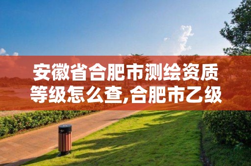 安徽省合肥市测绘资质等级怎么查,合肥市乙级测绘公司