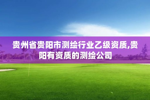 贵州省贵阳市测绘行业乙级资质,贵阳有资质的测绘公司