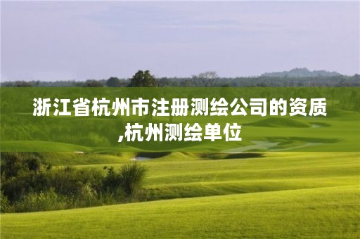 浙江省杭州市注册测绘公司的资质,杭州测绘单位