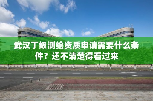 武汉丁级测绘资质申请需要什么条件？还不清楚得看过来