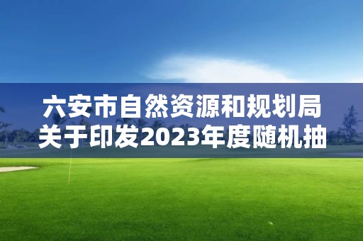 六安市自然资源和规划局关于印发2023年度随机抽查事项清单和随机抽查工作计划的通知