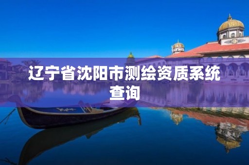 辽宁省沈阳市测绘资质系统查询