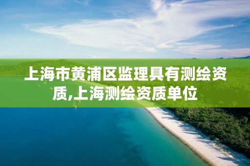 上海市黄浦区监理具有测绘资质,上海测绘资质单位