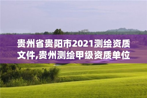 贵州省贵阳市2021测绘资质文件,贵州测绘甲级资质单位