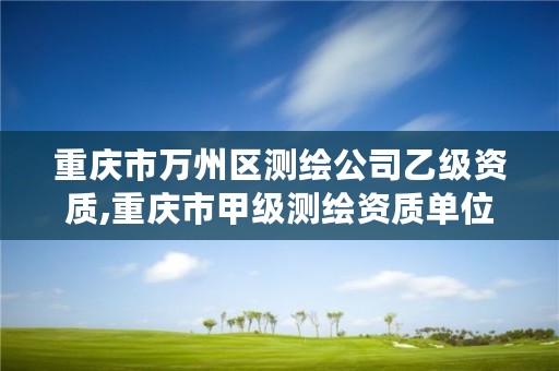 重庆市万州区测绘公司乙级资质,重庆市甲级测绘资质单位