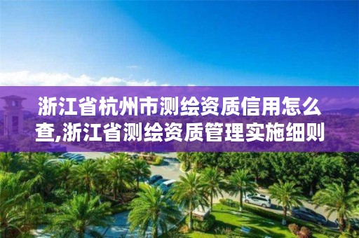 浙江省杭州市测绘资质信用怎么查,浙江省测绘资质管理实施细则