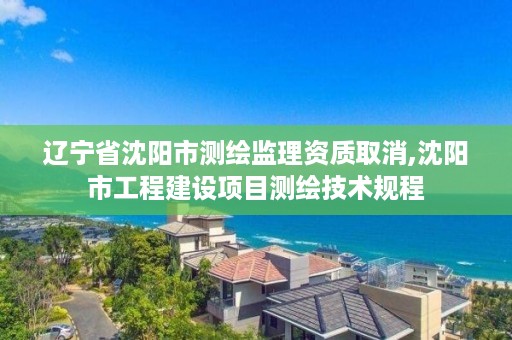 辽宁省沈阳市测绘监理资质取消,沈阳市工程建设项目测绘技术规程