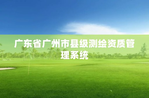 广东省广州市县级测绘资质管理系统