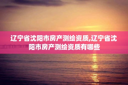辽宁省沈阳市房产测绘资质,辽宁省沈阳市房产测绘资质有哪些
