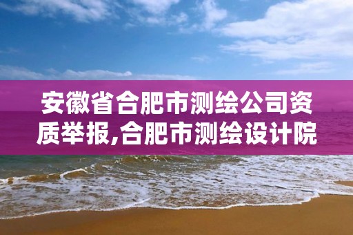安徽省合肥市测绘公司资质举报,合肥市测绘设计院