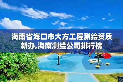 海南省海口市大方工程测绘资质新办,海南测绘公司排行榜