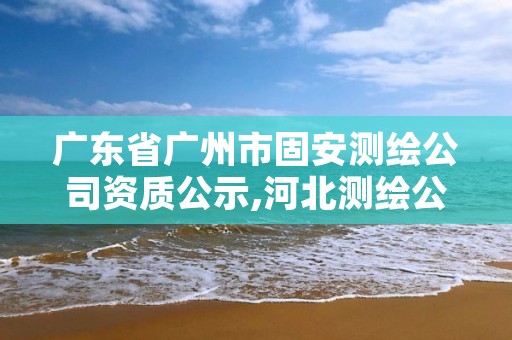 广东省广州市固安测绘公司资质公示,河北测绘公司