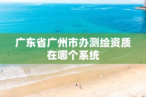 广东省广州市办测绘资质在哪个系统