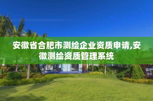 安徽省合肥市测绘企业资质申请,安徽测绘资质管理系统