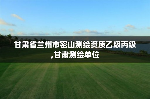 甘肃省兰州市密山测绘资质乙级丙级,甘肃测绘单位