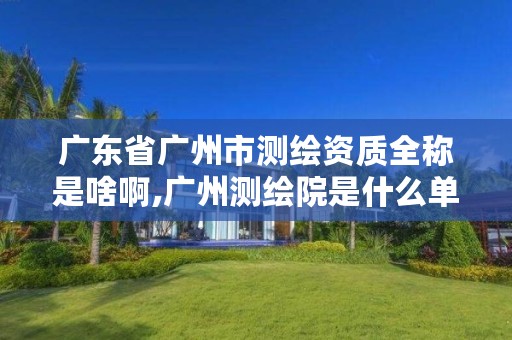 广东省广州市测绘资质全称是啥啊,广州测绘院是什么单位