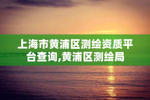 上海市黄浦区测绘资质平台查询,黄浦区测绘局