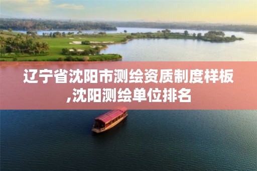 辽宁省沈阳市测绘资质制度样板,沈阳测绘单位排名