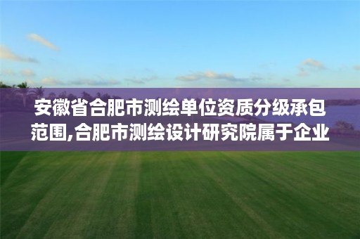 安徽省合肥市测绘单位资质分级承包范围,合肥市测绘设计研究院属于企业吗?