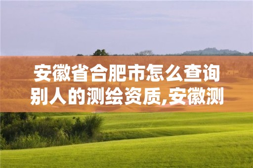 安徽省合肥市怎么查询别人的测绘资质,安徽测绘资质查询系统