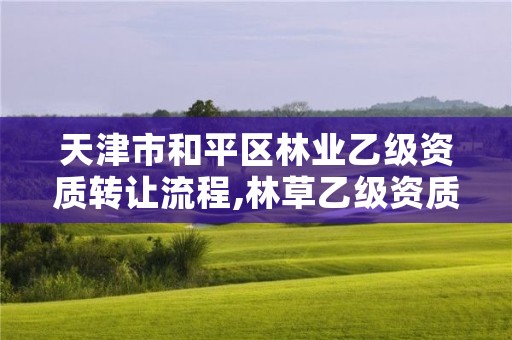 天津市和平区林业乙级资质转让流程,林草乙级资质