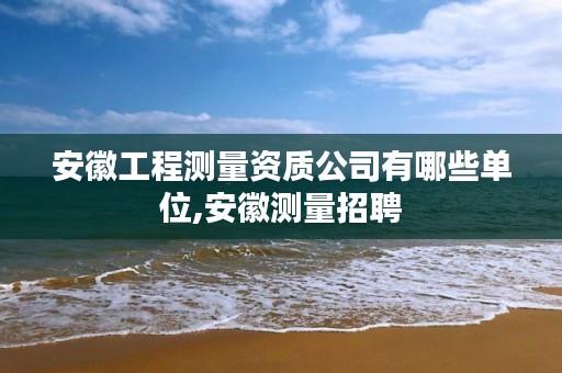 安徽工程测量资质公司有哪些单位,安徽测量招聘