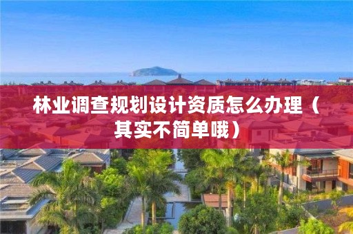 林业调查规划设计资质怎么办理（其实不简单哦）